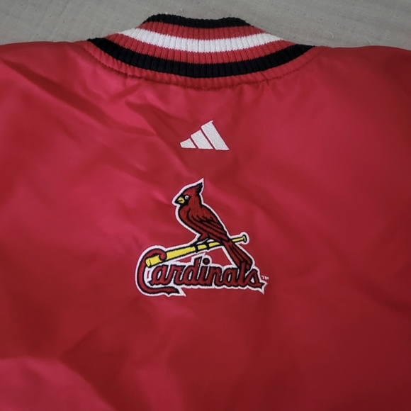 Adidas St Louis Cardinals Nylon Button Jacket Boys 18/20 XL Red Bomber 062025 - Picture 4 of 9